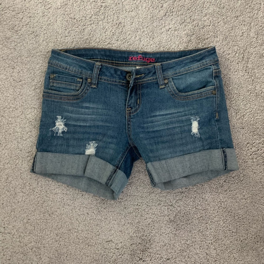 Dark wash shorts